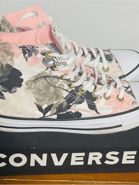 Converse Women’s Pink Floral High-Top Sneakers